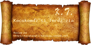 Kecskeméti Terézia névjegykártya