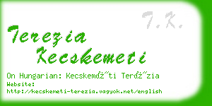 terezia kecskemeti business card